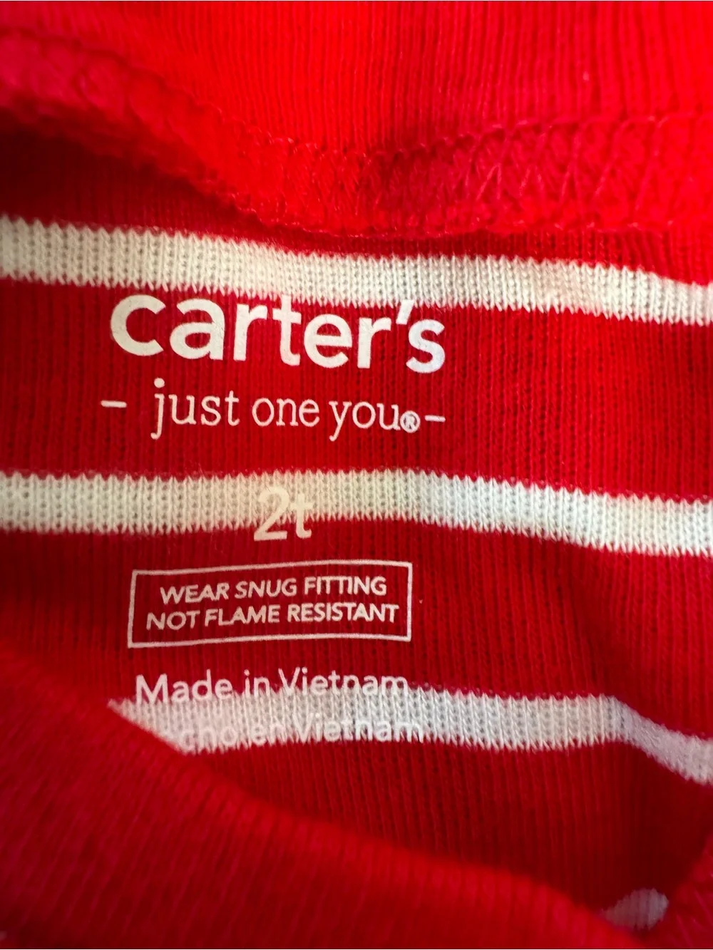 Carter's Kids' Red Stripe Santa Pajama Set 2T